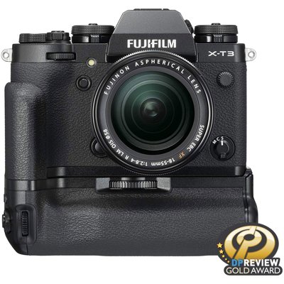 Fujifilm X-T3 Digital Camera with XF 18-55mm F2.8-4 R LM Lens and VG-XT3 Vertical Grip - Cardinal