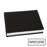 Albums cartonné à couverture en cuire noir 20x16 / papier lustré