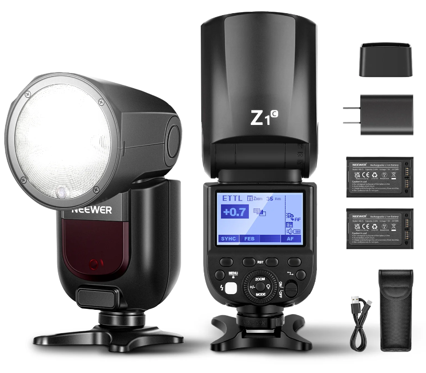 Neewer Z1-N TTL Round Head Flash Speedlite for Nikon Batteries