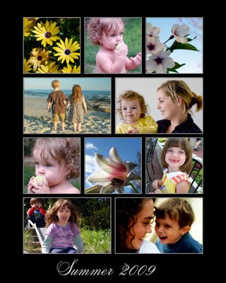 16 x 20 Collage with Black Border and Grey Outline, 10 images 