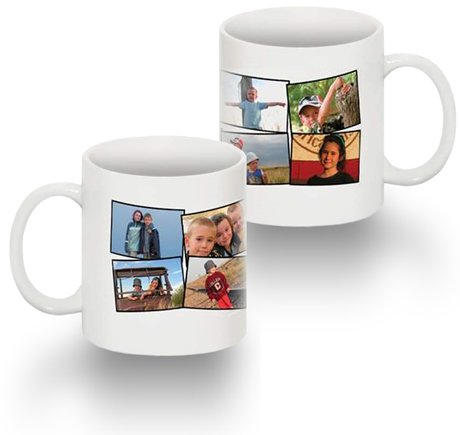 Standard 11 oz Mug Collage 8 Photos No Text