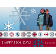 5x7 Matte - Happy Holidays Snow Flakes 
