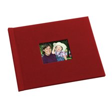 8.5 x 11 Red Linen Photo Book with Window  -- Single-sided