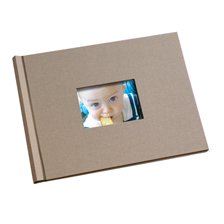 8.5 x 11 Taupe Cloth Photo Book with Window
