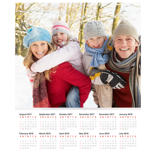20 x 24 Poster Calendar with 1 Image.