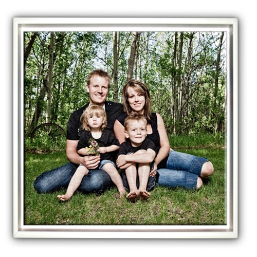 12x12 White Framed Canvas in Shadow Box