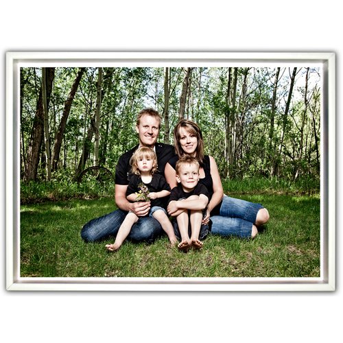 20x30 White Framed Canvas in Shadow Box