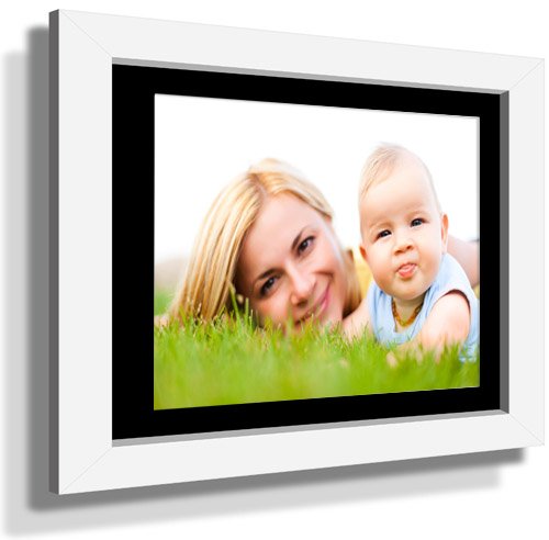 15x21" Custom Framed Print - 9x15" Print in White Frame w Black Matting
