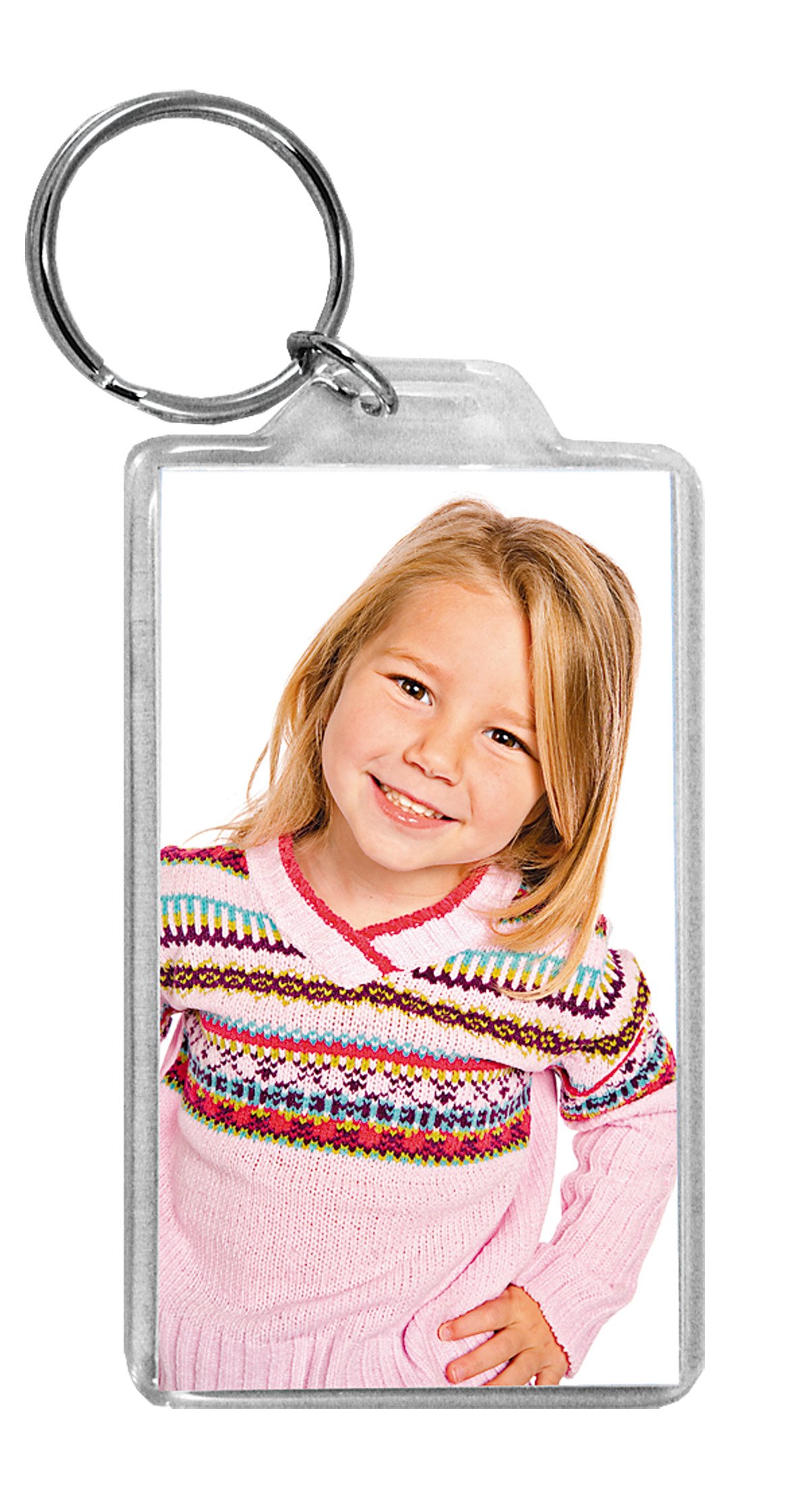 Large Rect. Photo Keyring 
