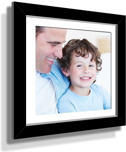 15x15" Custom Framed Print - 9x9" Print in Black Frame w White Matting 