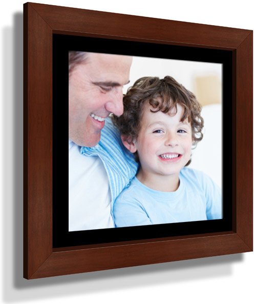 15x15" Custom Framed Print - 9x9" Print in Brown Frame w Black Matting 