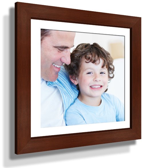 15x15" Custom Framed Print - 9x9" Print in Brown Frame w White Matting 