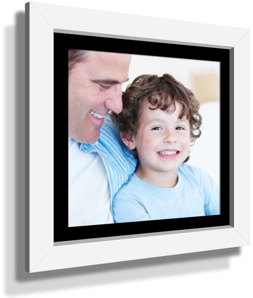 15x15" Custom Framed Print - 9x9" Print in White Frame w Black Matting 