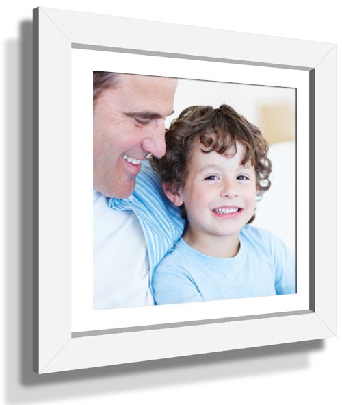 15x15" Custom Framed Print - 9x9" Print in White Frame w White Matting 