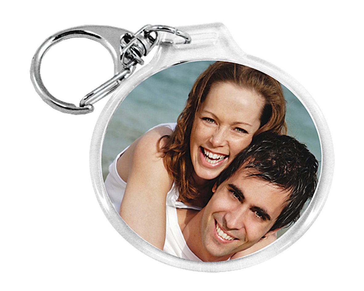 Large Round Photo Keyring 
