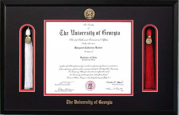 Athens Art and Frame UGA Double Tassel Diploma Frame Athens Art & Frame