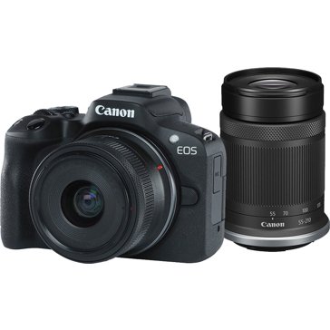 Canon Appareil Photo Numérique Sans Miroir EOS R50 avec Objectifs RF-S  18-45mm f4.5-6.3 IS STM et RF-S 55-210mm f5-7.1 IS STM - Noir - Zone Image  Valleyfield