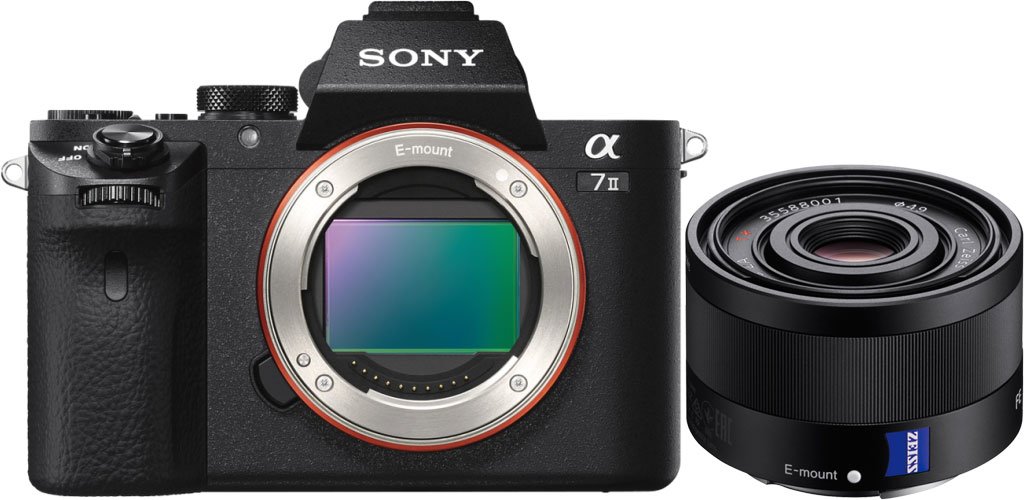 Sony A7II Full-frame Mirrorless Interchangeable-Lens Camera with FE 35mm  F2.8 ZA Lens - Black