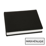 Albums cartonné à couverture en cuire noir 20x16 / papier métallique