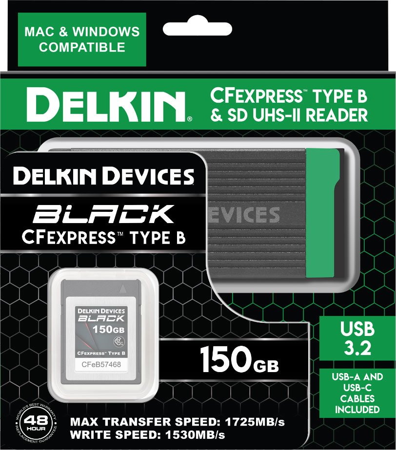 Delkin Devices 150GB BLACK CFexpress Type B Memory Card with Card