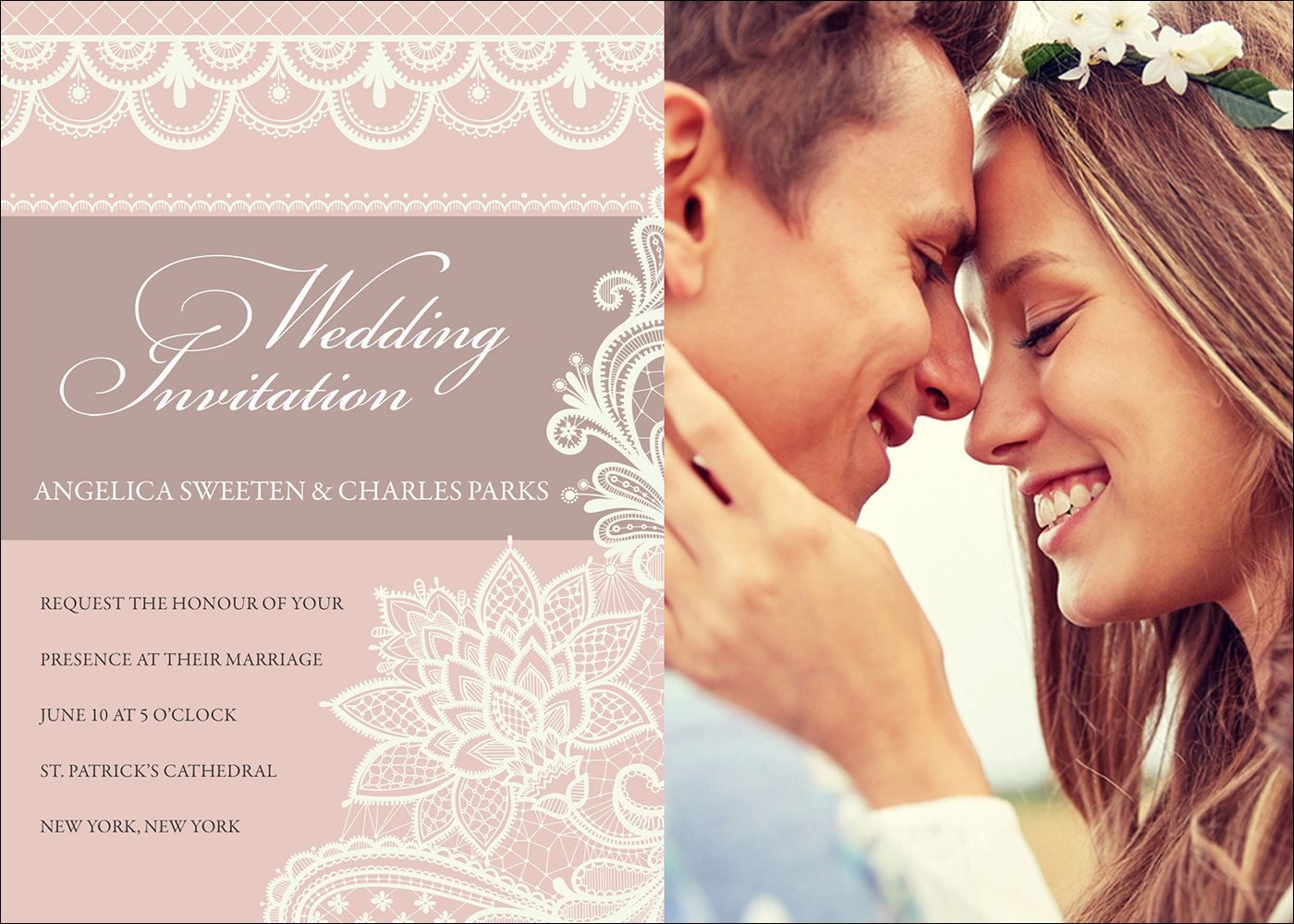 Lace C - 1 Sided Invitation