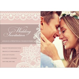 5x7 Flat 1 sided photo paper card (Wedding Invitation Lace C) - Mike's  Camera