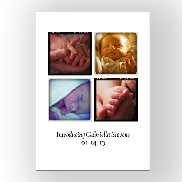 5x7 Vertical 1 Sided Card