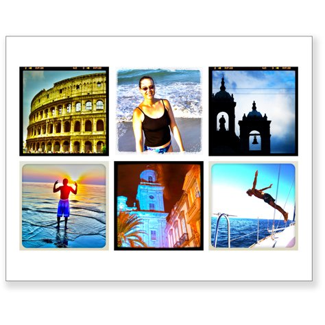 Collage horizontal avec 6 photos carr es 8 x 10 Collage horizontal avec 6 photos carr es 8 x 10