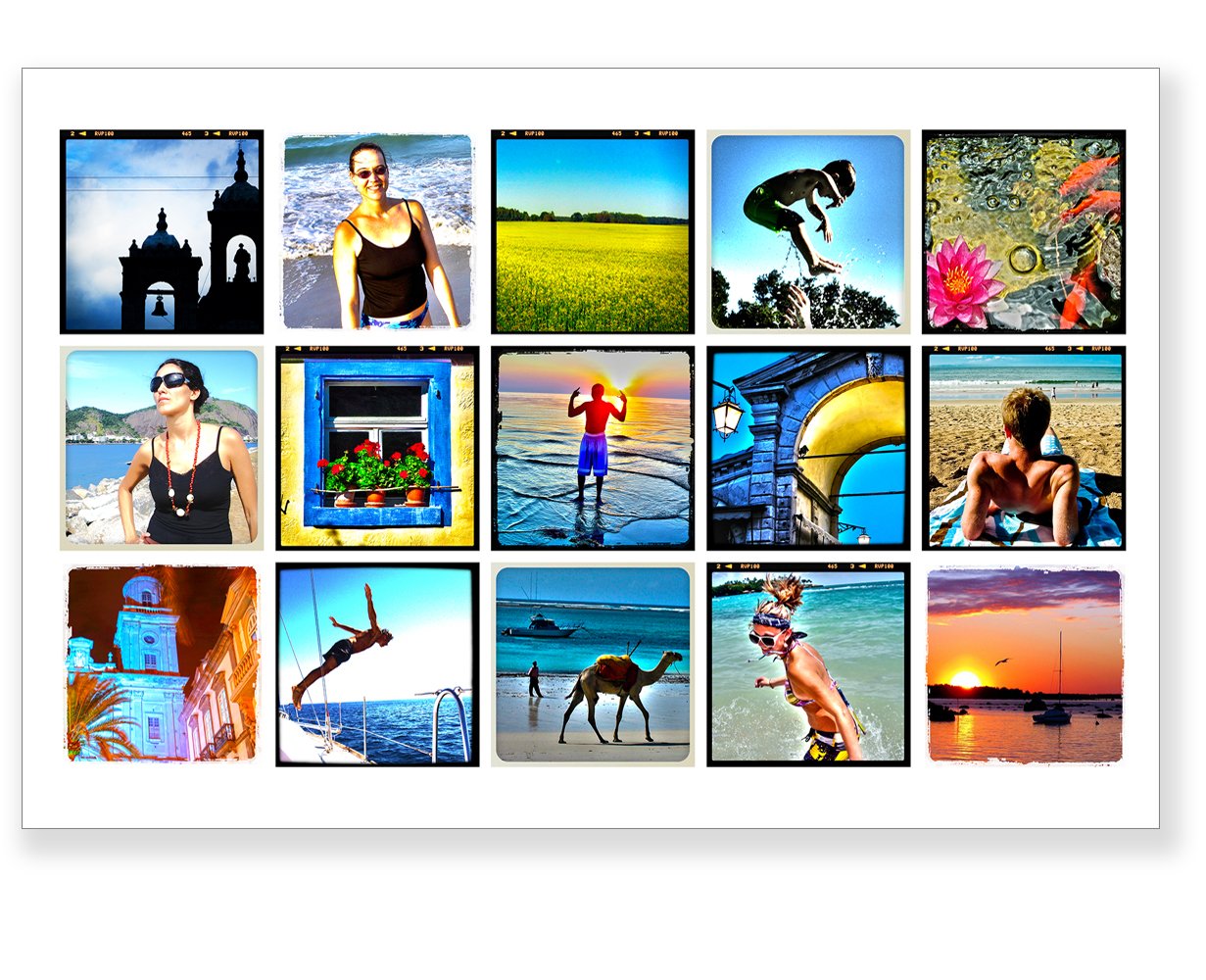 20 x 30 collage with 15 square photos Industrial Color Lab