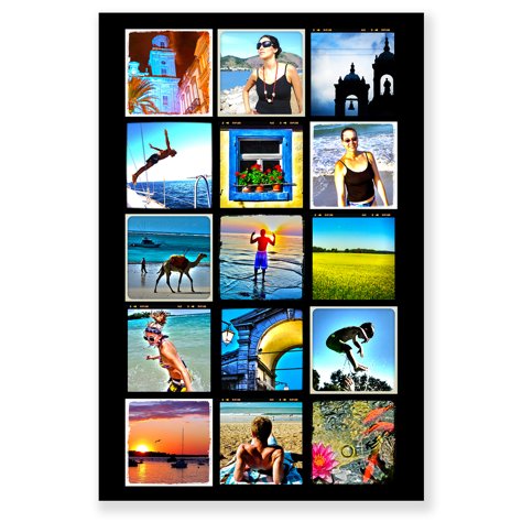 Collage vertical avec 15 photos carr es 24 x 36 Collage vertical avec 15 photos carr es 24 x 36