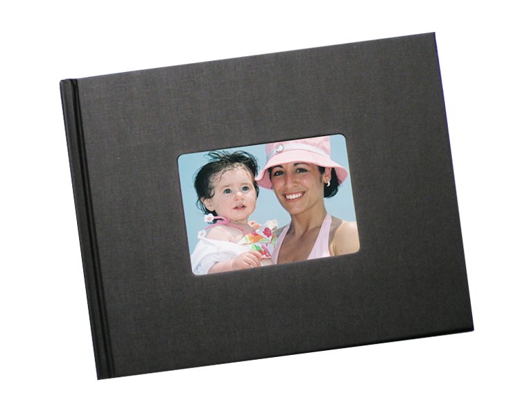 8.5 x 11 Black Linen Photo Book with window -- Single-sided