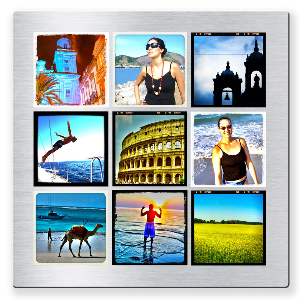 8 x 8 Metal Collage with 9 square photos