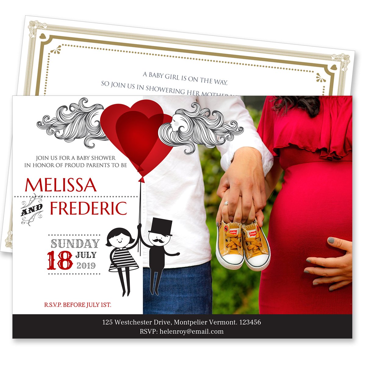 Baby Shower Card S 2 Sided Gift Specifications The Photo Place