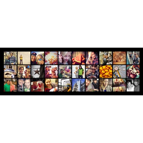 Collage horizontal avec 30 photos carr es 8 x 24 Collage horizontal avec 30 photos carr es 8 x 24