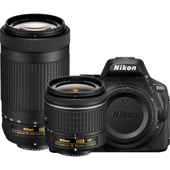 Nikon D5600 Two Lens Kit Af P Dx Nikkor 18 55mm Vr And Af P Dx Nikkor 70 300mm Black Mike S Camera