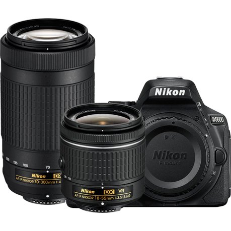 Nikon D5600 Two Lens Kit Af P Dx Nikkor 18 55mm Vr And Af P Dx Nikkor 70 300mm Black Deville Camera Video