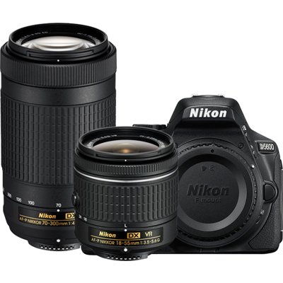 Nikon D5600 Two Lens Kit - AF-P DX Nikkor 18-55mm VR and AF-P DX Nikkor  70-300mm - Black