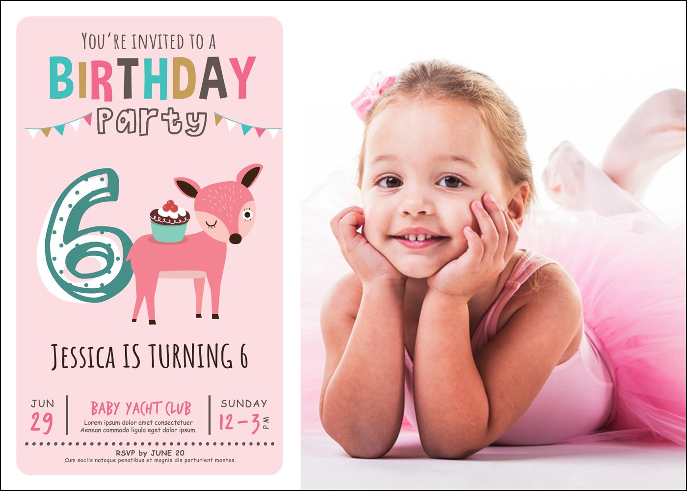 6 yr B-Day Party - 1 Sided