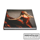 Livre photo plat à couverture rigide / papier métallique 12x12 (22-40 pages) 