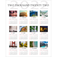 8 x 10 Magnet Calendar - 12 images