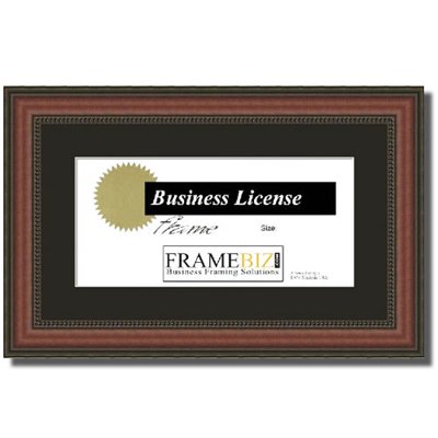 Black Business License & First Dollar Frame for Professi CL8.5x11bk CreativePF 