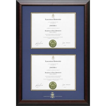 Cadre double diplôme personnalisé avec double passe-partout pour diplôme de  22,9 x 17,8 cm de haut avec cadre noir de 1,9 cm : : Maison
