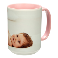 15 oz. Colorful Ceramic Pink Photo Mug