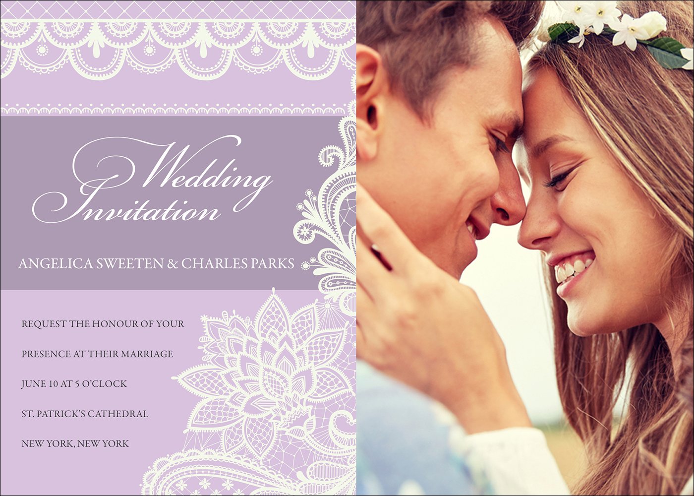 Lace A- 1 Sided Invitation