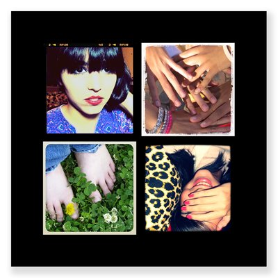 6 x 6 collage with 4 square photos
