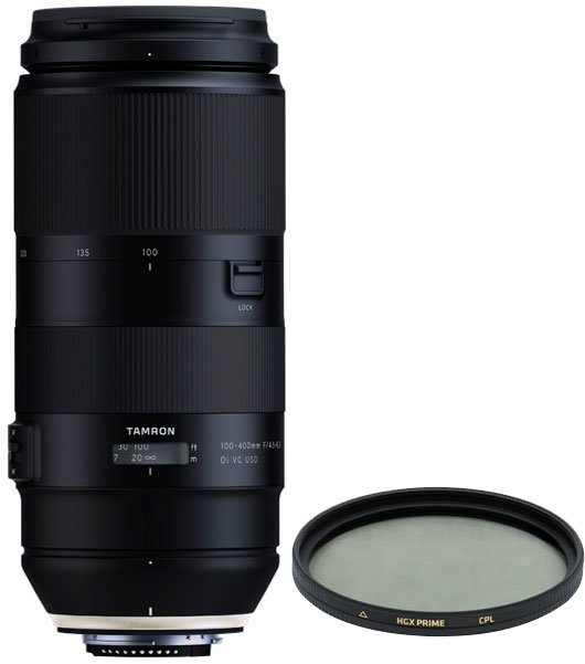 Tamron 100-400mm F4.5-6.3 Di VC USD Model A035 for Nikon with Pro HGX Prime  67mm CPL