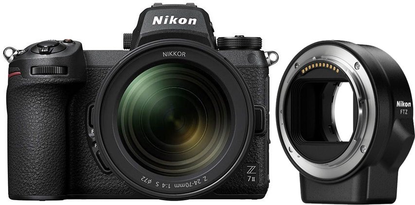 Nikon Z 7II Interchangeable Lens Mirrorless Camera with 24-70mm F4 S Lens  and Mount Adapter FTZ - Black - Mike's Camera