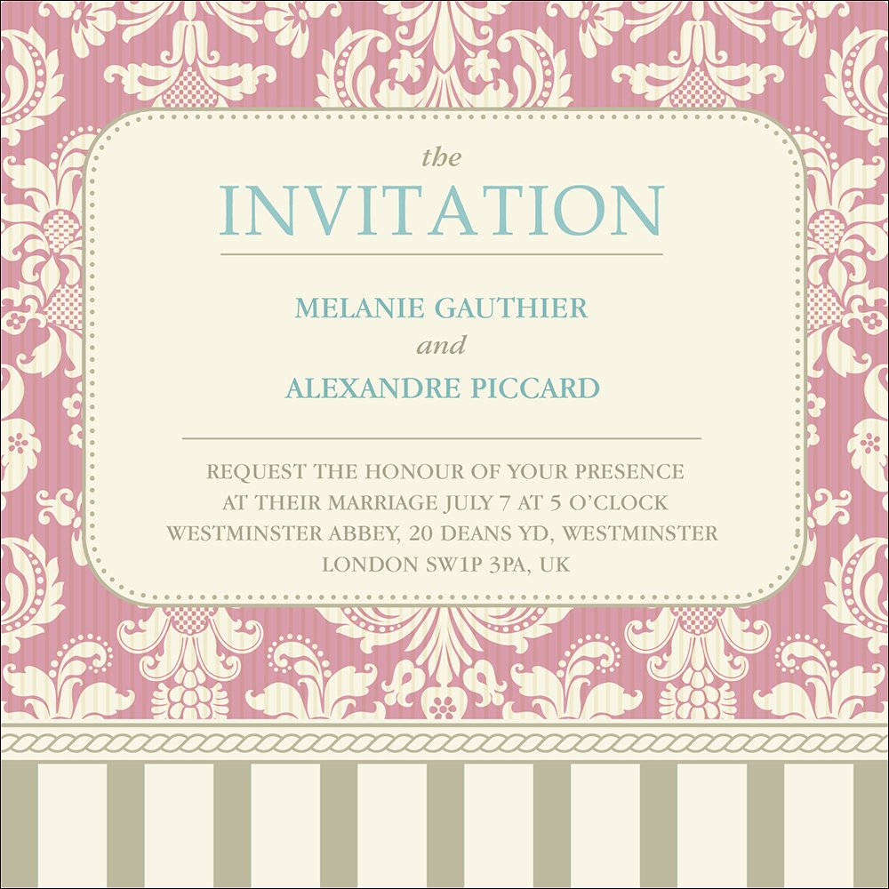 Vintage C - 1 Sided Invitation
