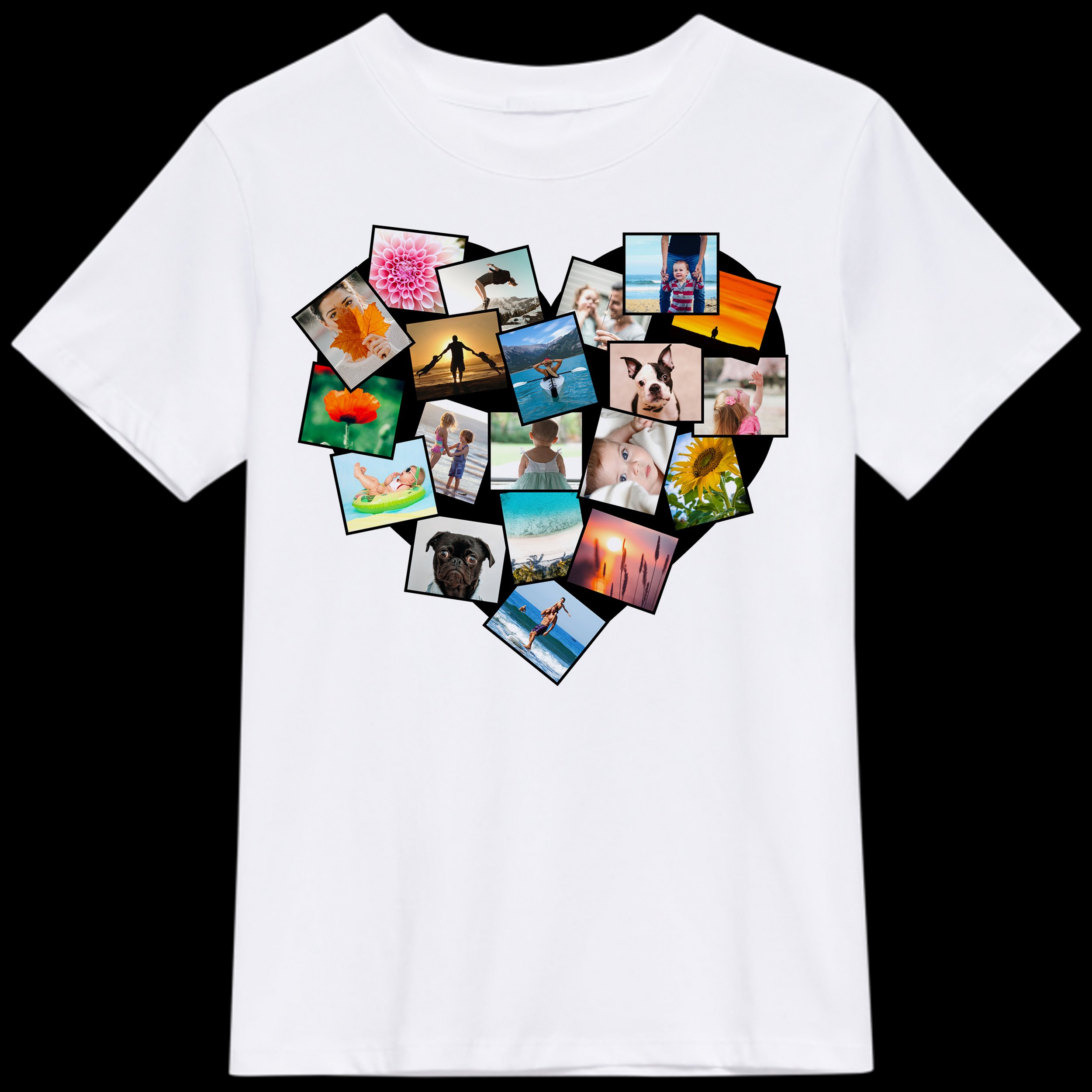 Jiffy Photo and Print Heart Collage T-Shirt - Jiffy Photo and Print