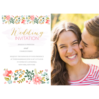 Floral - 1 Sided Invitation